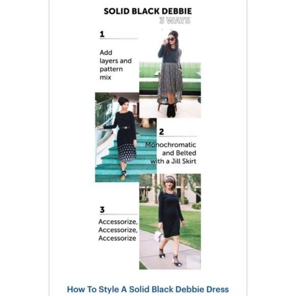 - NWT LuLaRoe Solid Black Debbie Straight Pencil Long Sleeve Dress Size Sm… - Picture 7 of 8